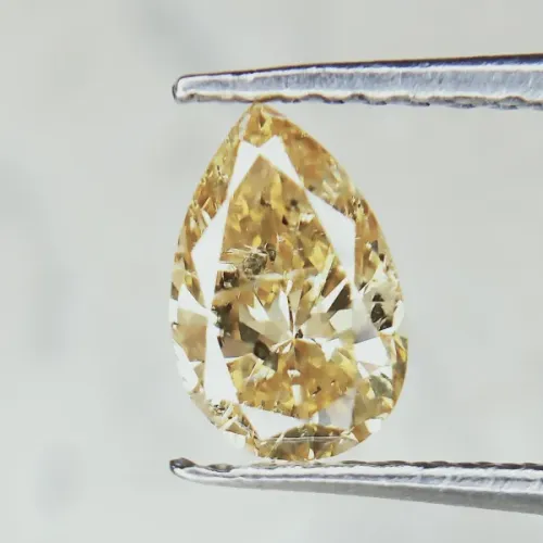 Natural Fancy Yellow diamond - 0.52ct Pear cut