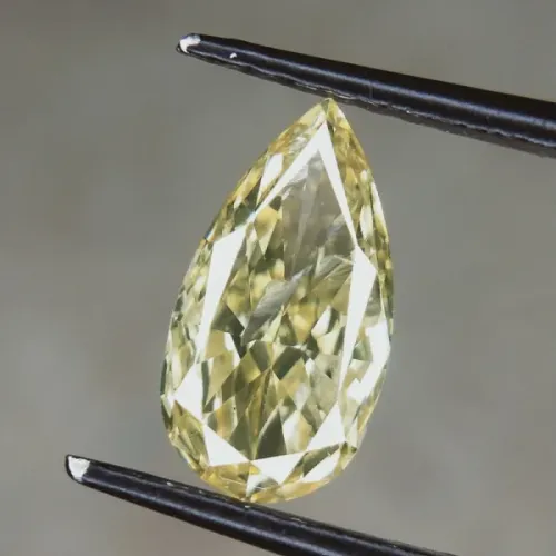 Natural Fancy Yellow diamond - 1.02ct Pear cut
