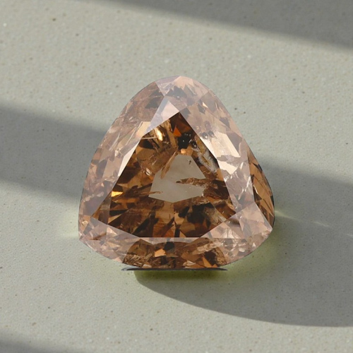 Natural Champagne Diamond — 5.12 ct, Modified Trillion Cut