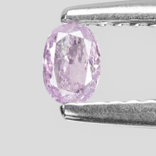 Natural Fancy Purplish-Pink Diamond — 0.14 ct, Oval Cut